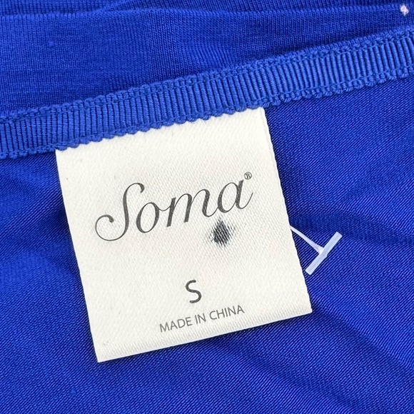 Soma Royal Blue V Neck Shark Bite Hem Short Sleeve T-Shirt - Picture 2 of 4
